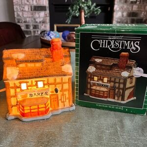 The Spirit of Christmas Baker Porcelain Night Light with Box Vintage